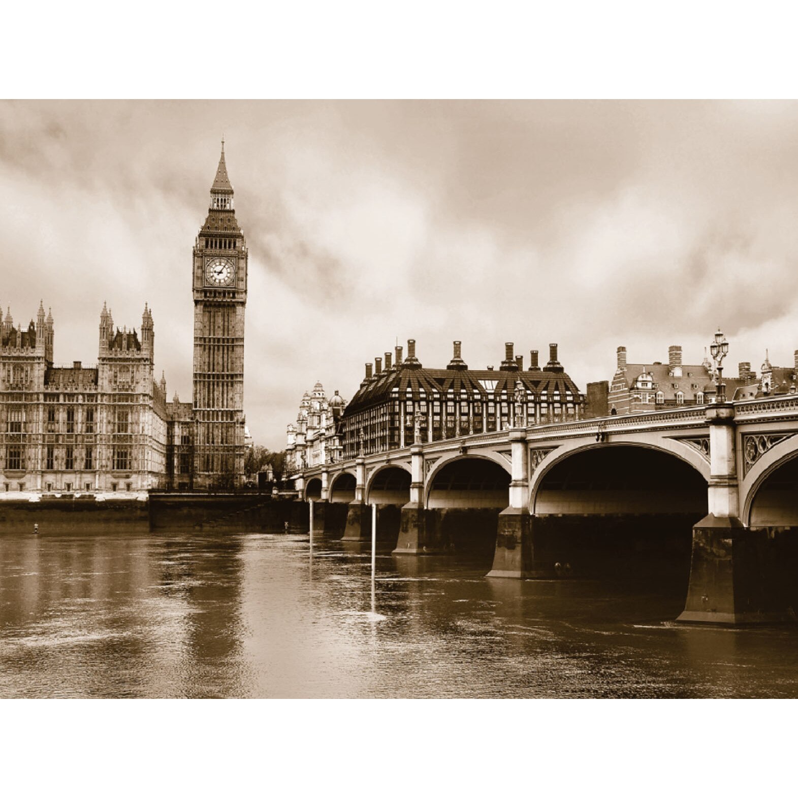 Fototapet AG Design FTS0480, Tower Bridge si Big Ben 360 x 254 cm