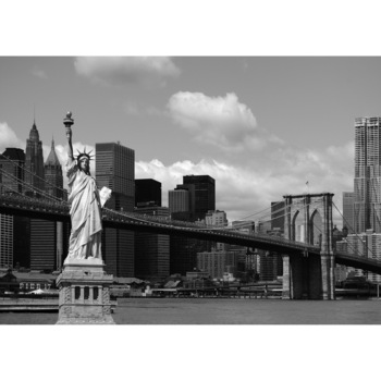 Fototapet AG Design FTS1300, Statuia Libertatii si Brooklyn Bridge 360 x 254 cm Fototapet AG Design FTS1300, Statuia Libertatii si Brooklyn Bridge 360 x 254 cm