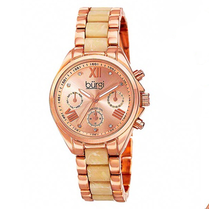 Дамски часовник Burgi BUR130RGW, многофункционален , Розово златист, 16224048, 11-26-783
