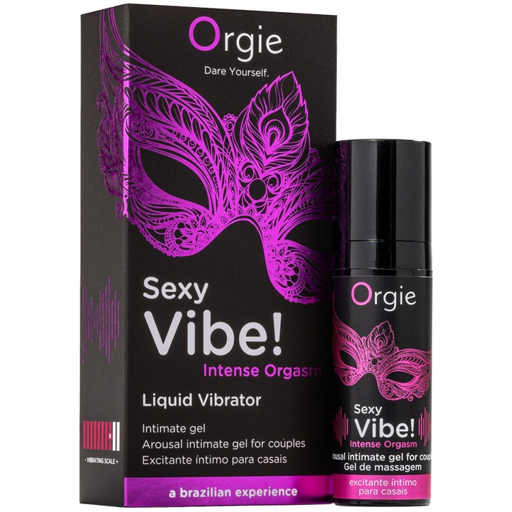 Lubrifiant stimulator cu vibratii Orgie Sexy Vibe Intense Orgasm 15 ml
