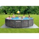 Piscina rotunda cu cadru metalic Premium Prism Frame Greywwod Intex 26742NP, 457xH122 cm, include pompa cu filtru (debit 3.785 l), scara, protectie baza piscina si prelata acoperire piscina
