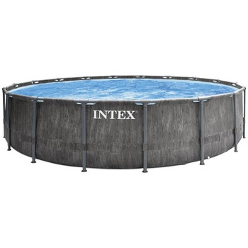 Piscina Intex Prism Frame Premium Set, Grey Wood, 5,49x1,22m Piscina Intex Prism Frame Premium Set, Grey Wood, 5,49x1,22m