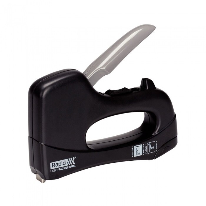 Capsator tacker Rapid Hobbytacker Dual, reglare forta capsare, capse 53/6-12 mm, cuie 8/15 mm