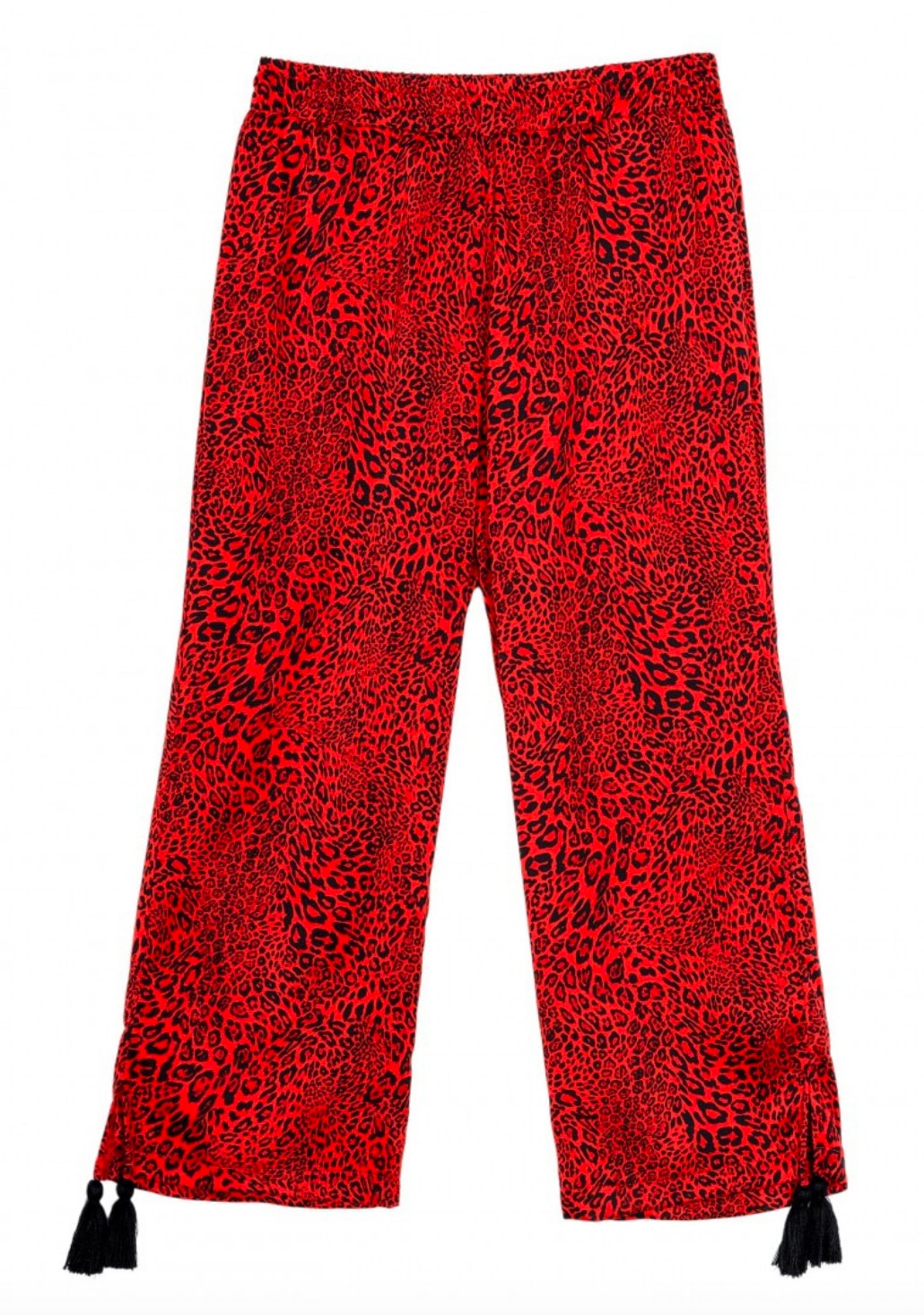 Pantaloni 3/4 Rebra, talie normala, Animal Print