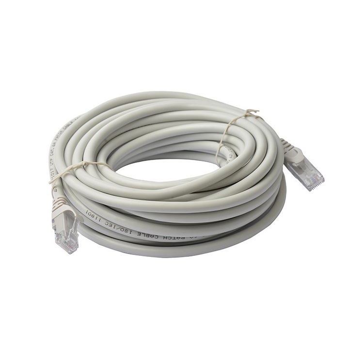 UTP мрежов кабел Praize, 10 м дължина интернет кабел с щепсел, RJ45 конектор