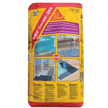 Adeziv Sika Starflex Ceram 255 pentru gresie si faianta, Sika, gri, 25 kg Adeziv Sika Starflex Ceram 255 pentru gresie si faianta, Sika, gri, 25 kg