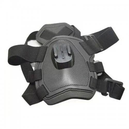 Ham suport GoPro Hero 1/2/3/4 pentru caini, cu montare pe spate si piept, Negru