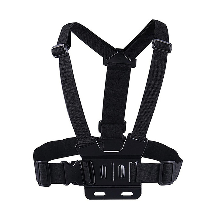 Колан за гръден кош за GoPro HD Hero 1/2/3/4, Еластиче, Черен
