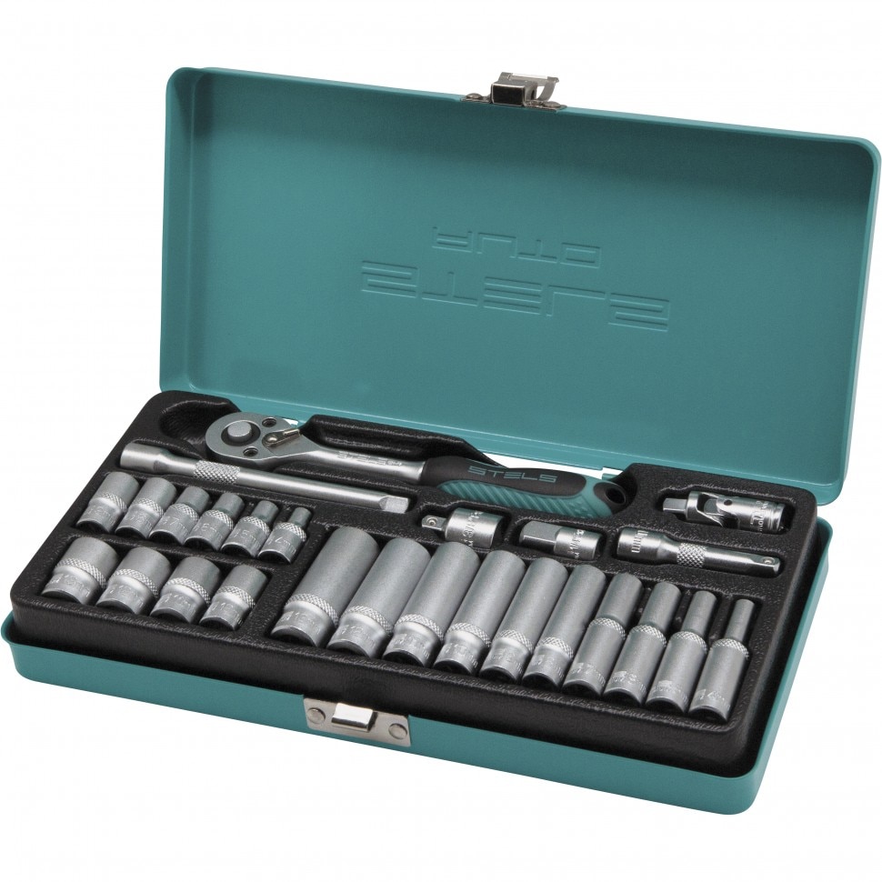 Set tubulare cu clichet, 26 piese, Stels