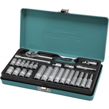 Set tubulare cu clichet, 26 piese, Stels Set tubulare cu clichet, 26 piese, Stels