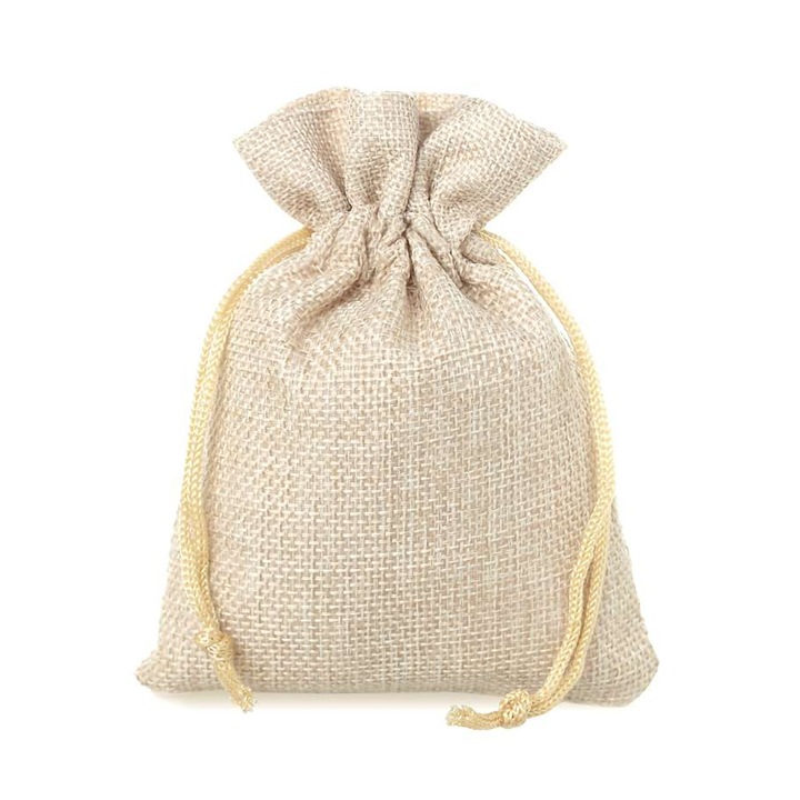 Правоъгълни текстилни чанти 12х17см (комплект от 50 бр.) - Бежови