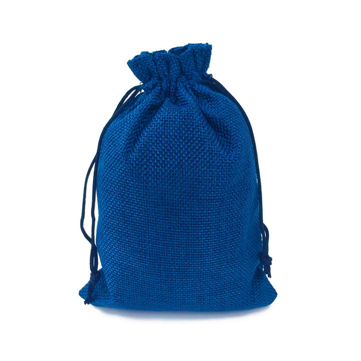 Правоъгълни текстилни чанти 7х9см (комплект от 50 бр.) - Сини