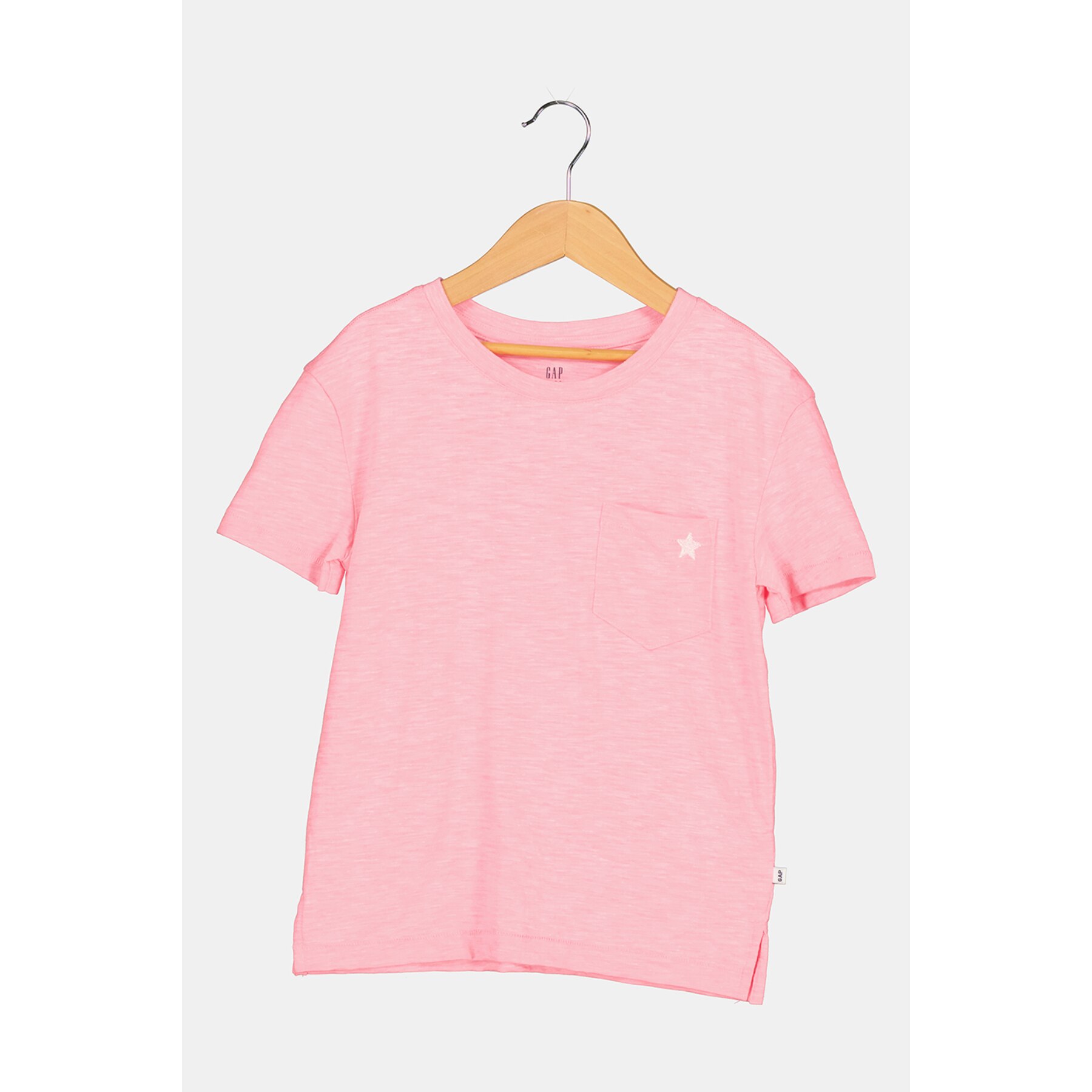 GAP, Tricou cu decolteu la baza gatului si buzunar pe piept, Roz