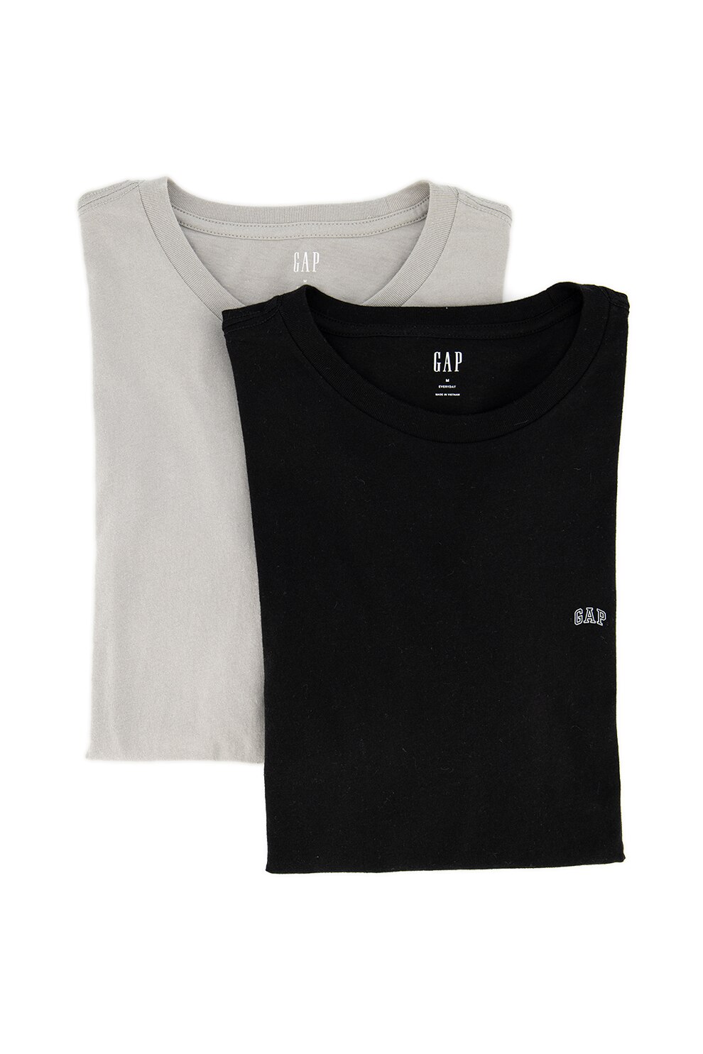 GAP, Set de tricouri din bumbac, 2 piese, Negru/Grej