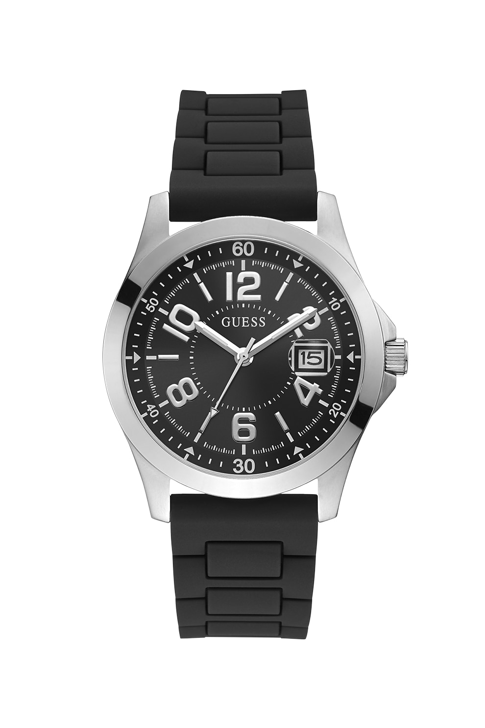 Guess, Ceas cu o curea din silicon, Negru