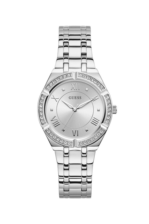 Guess, Kristályokkal díszített kerek karóra, Ezüstszín