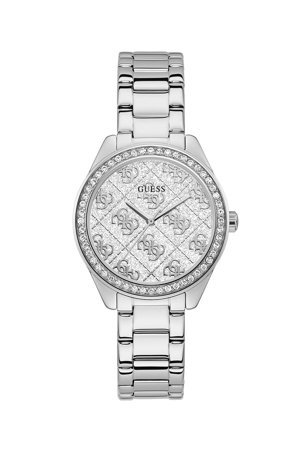 Guess, Ceas analog cu detaliu logo, Argintiu