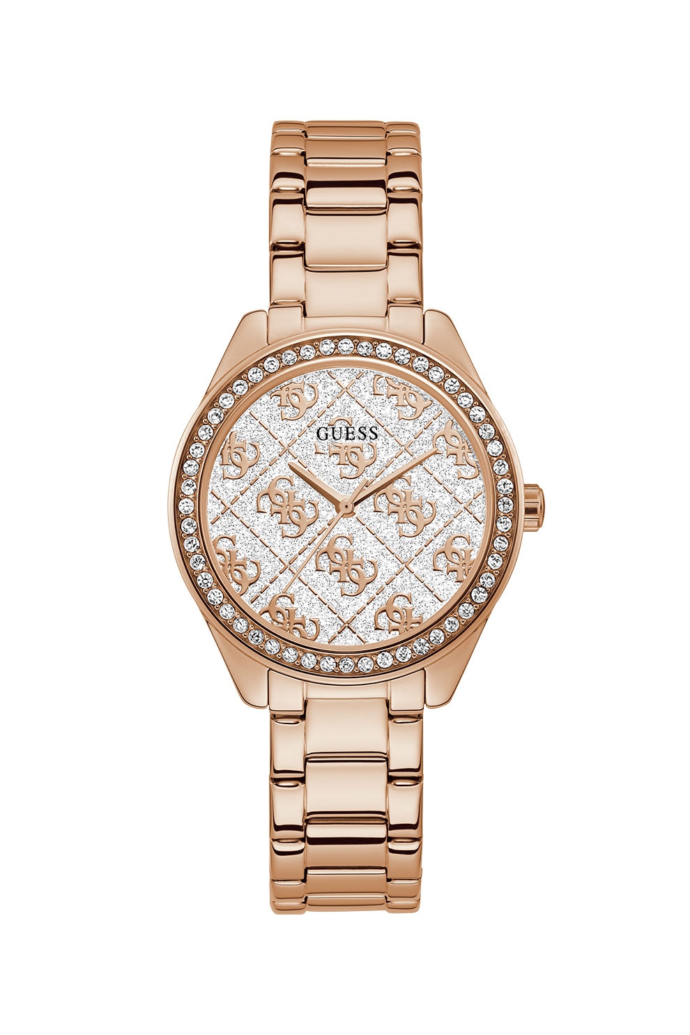 Guess, Ceas analog cu detaliu logo, Auriu rose