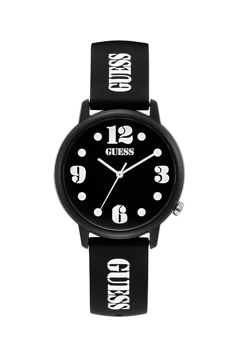 Guess Originals, Аналогов часовник със силиконова каишка, Черен