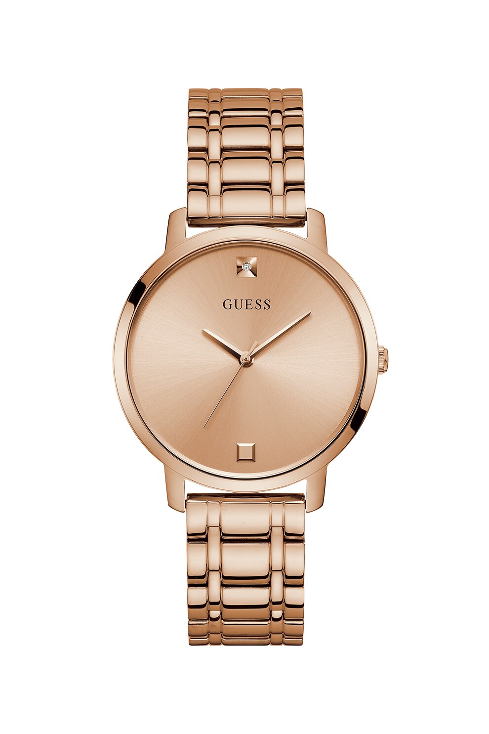 Guess, Ceas analog cu bratara metalica, Auriu rose