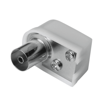 Mufa cablu coaxial, Hama, 90°, alb Mufa cablu coaxial, Hama, 90°, alb