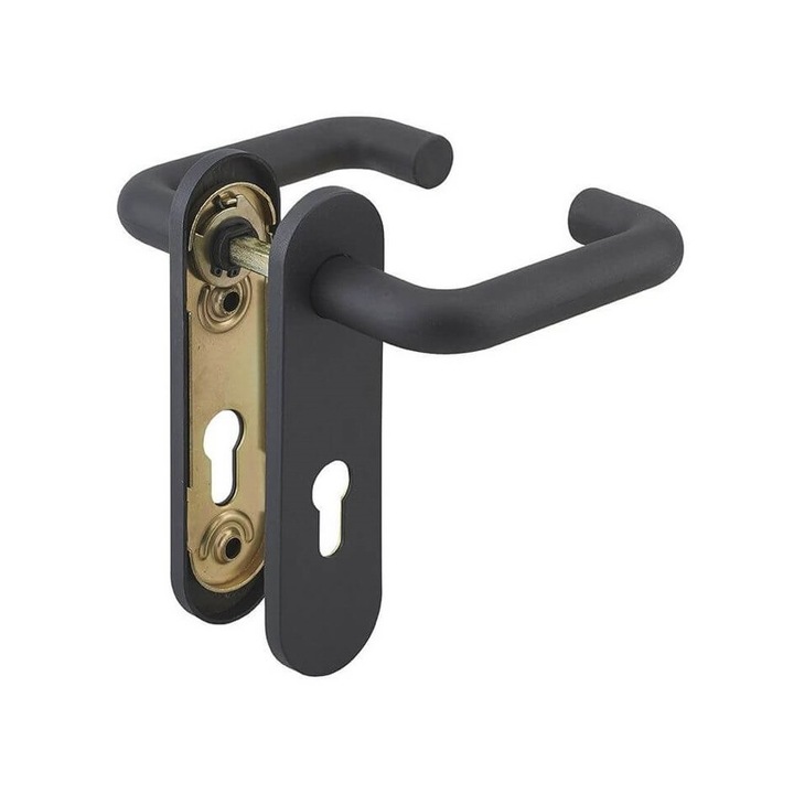 Maner usa de interior, Thirard, rezistent la temperaturi inalte, culoare negru, 72 x 45.5 mm