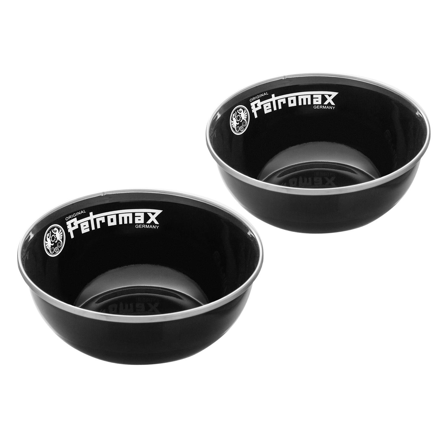 Set 2 boluri emailate, 2 x 600 ml, negru, Petromax
