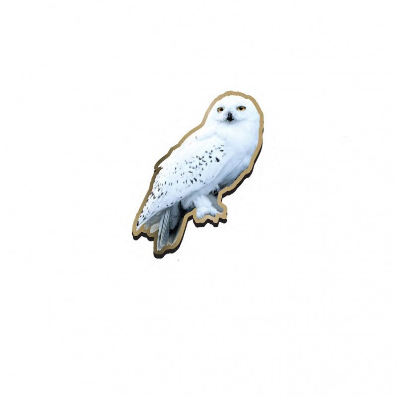 Insigna metalica Harry Potter - Hedwig , 3.5 cm, Auriu