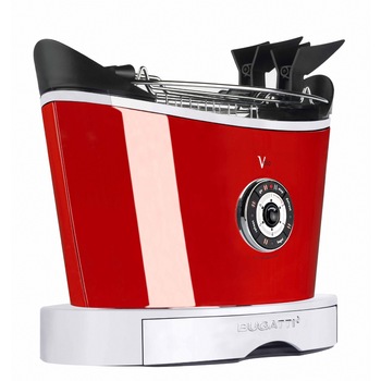 Prajitor de paine Casa Bugatti, VOLO Toaster, lift system, 3 functii: prajire, reincalzire si dezghetare, 2 sloturi automate, 6 trepte, rosu Prajitor de paine Casa Bugatti, VOLO Toaster, lift system, 3 functii: prajire, reincalzire si dezghetare, 2 sloturi automate, 6 trepte, rosu