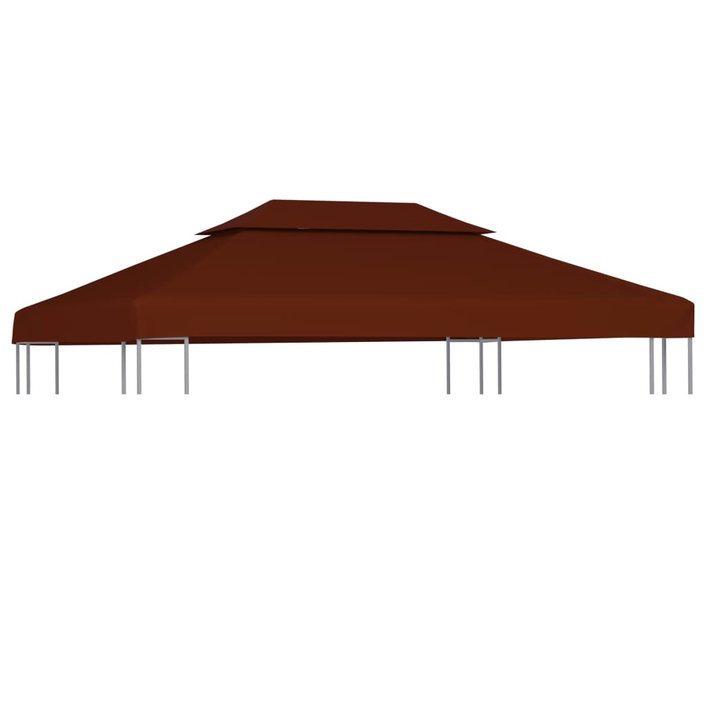 Copertina acoperis pentru pavilion gradina, vidaXL, Poliester, 4 x 3 m, Maro caramiziu