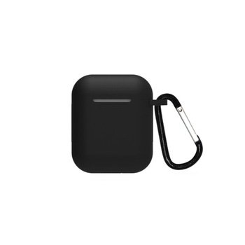 Husa casti pentru Apple Airpods, Silicon, Negru Husa casti pentru Apple Airpods, Silicon, Negru