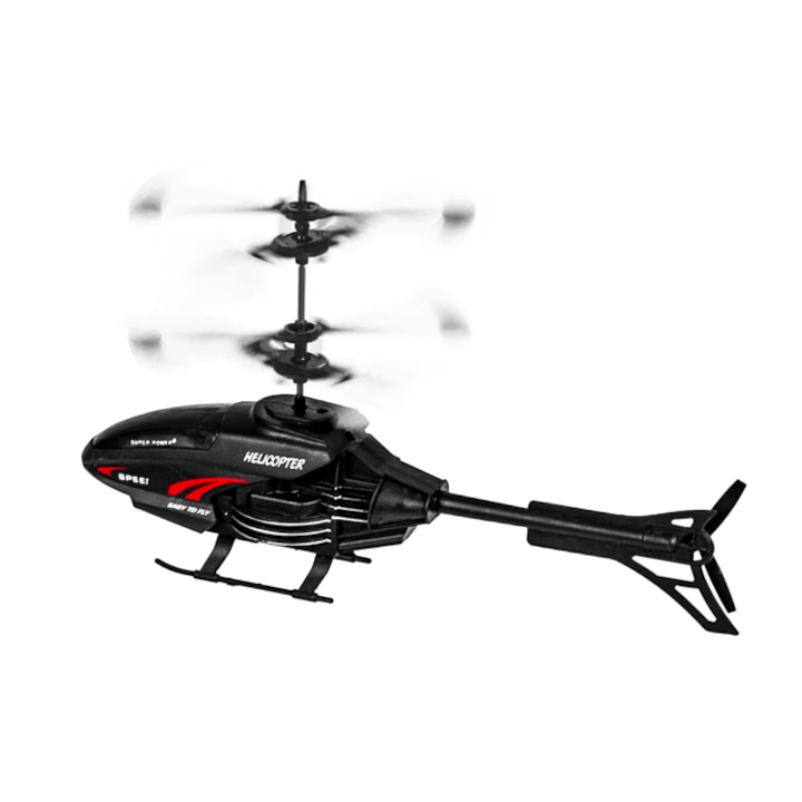 FM TOTAL NEEDS mini helikopter drón, indukciós és infravörös, fekete