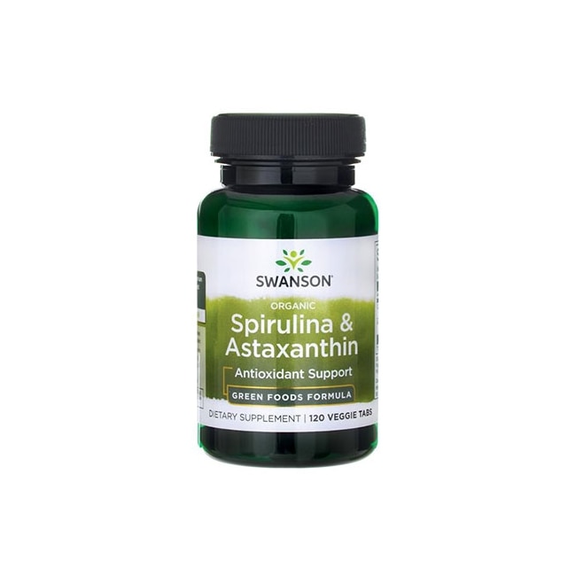 Supliment cu Spirulina organica si Astaxantina, SWANSON, 120 capsule