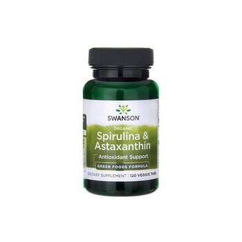 Supliment cu Spirulina organica si Astaxantina, SWANSON, 120 capsule Supliment cu Spirulina organica si Astaxantina, SWANSON, 120 capsule