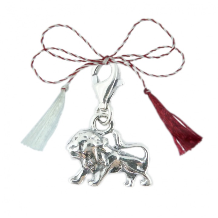 Martisor medál ezüst karabiner zodiákus Oroszlán európai állatöv 9241135 Dras