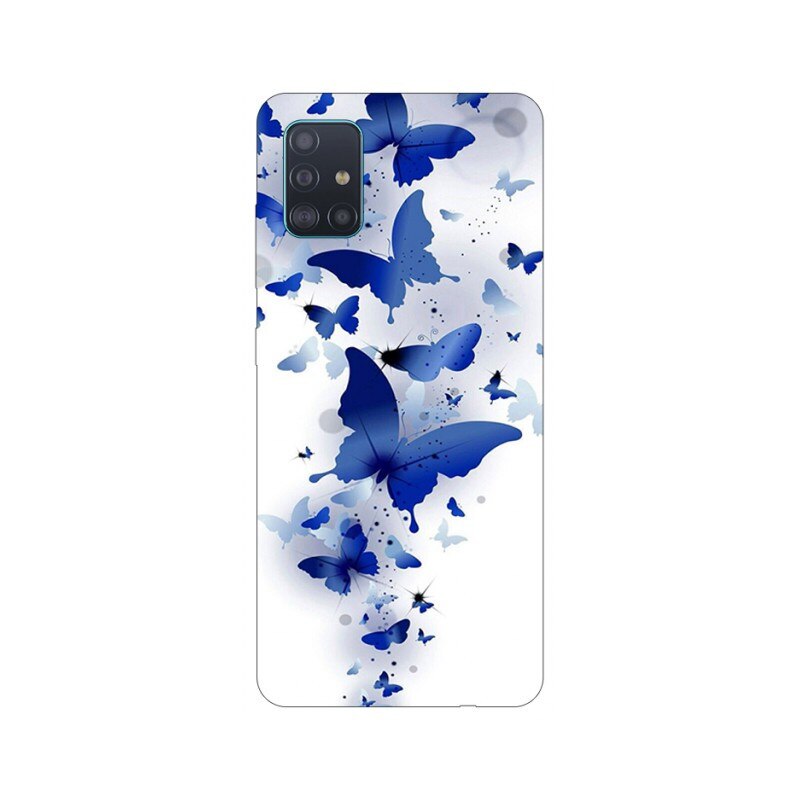 Husa Silicon Soft Upzz Print Samsung Galaxy A71 Model Blue Butterflys