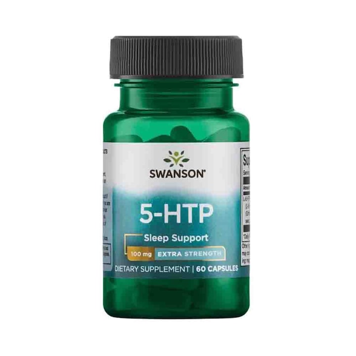 Swanson 5 HTP 100 mg Extra Strength 60 Capsule (Supliment depresie si anxietate, somn linistit)