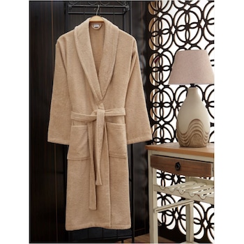 Halat de baie barbat, Kring, 100% bumbac, 460 gsm, XL/XXL, Bej Halat de baie barbat, Kring, 100% bumbac, 460 gsm, XL/XXL, Bej