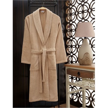 Halat de baie dama, Kring, 100% bumbac, 460 gsm, XL/XXL, Bej Halat de baie dama, Kring, 100% bumbac, 460 gsm, XL/XXL, Bej