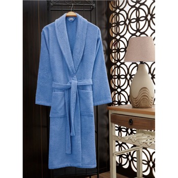 Halat de baie barbat, Kring, 100% bumbac, 460 gsm, L/XL, Albastru Halat de baie barbat, Kring, 100% bumbac, 460 gsm, L/XL, Albastru