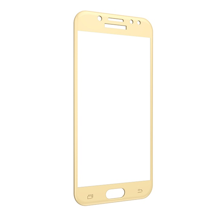 Folie de protectie din sticla premium, protectie pna pe margine Compatibila cu Samsung Galaxy J7 2017, Aurie