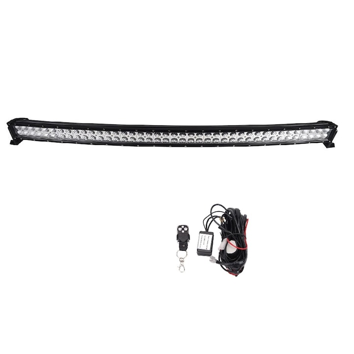 Комплект Aula, Led бар 675w извит, 67500LM, 12-24V, реле и дистанционно управление