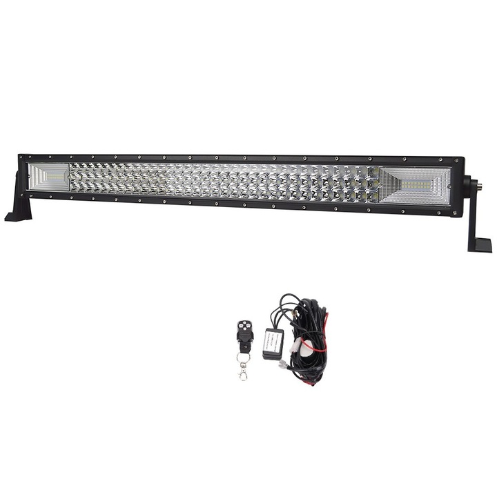 Pachet Led Bar 540w Curbat, 54000 LM, 12-24V si kit releu cu telecomanda