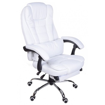 Scaun birou Brandon-Max Textil Alb cu Functie  Scaun birou Brandon-Max Textil Alb cu Functie