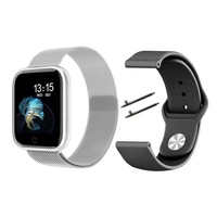 ceas smartwatch si bratara fitness 2 in 1 isp intime 13quot oled display notificari monitorizare ritm cardiac tensiune arteriala pedometru photo control metalic silver  curea silicon imagen 32_1_
0