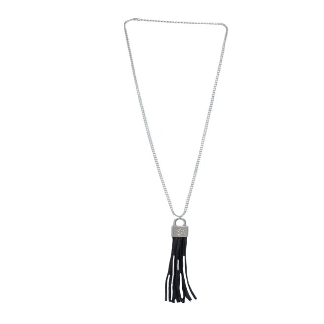 Colier cu zale mici medalion cu franjuri ,D&J Exclussive,negru