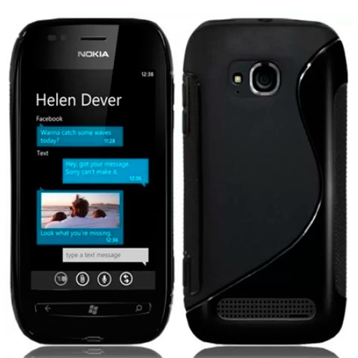 Силиконов гръб Omni S Line за Nokia Lumia 710, Черен