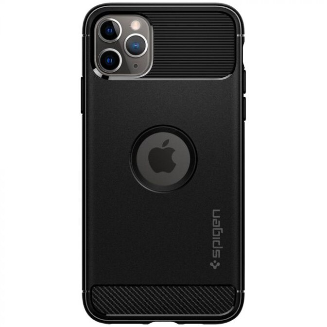 Carcasa Spigen Rugged Armor pentru iPhone 11 Pro Max, antishock, Black