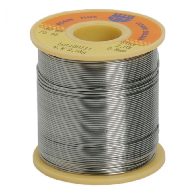 Fludor, Diametru 0,8 mm, Greutate 0,5 kg, Sn/Pb 60/40%, Flux 2%