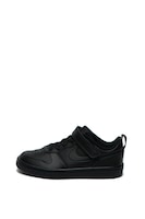 Nike, Pantofi sport de piele cu perforatii Court Borough 2, Negru, 28 EU